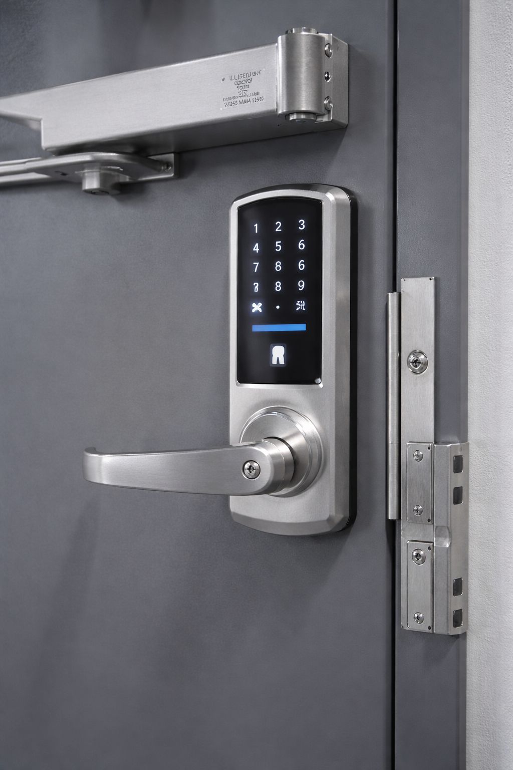Certified door hardware supporting a digital lock system.