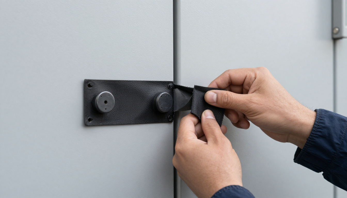 Replacing damaged intumescent and smoke seals on a commercial fire-rated door.